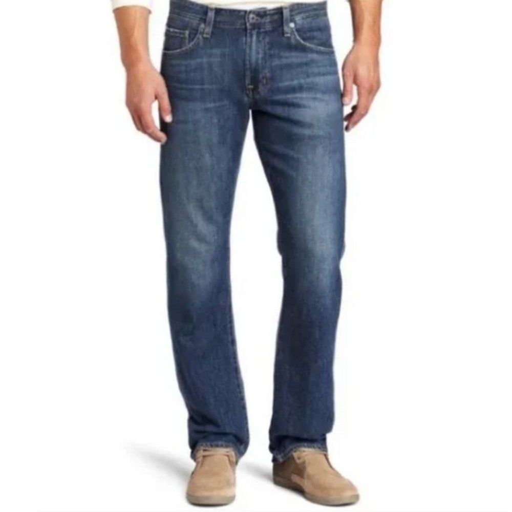 AG Adriano Goldschmied Men's Straight Leg Jeans - Medium Blue Wash